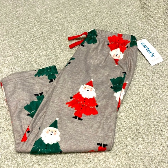 🎁 Carters 4T PJ Pants Christmas Unisex Pajamas NWT Red Green Soft NEW - Picture 1 of 8